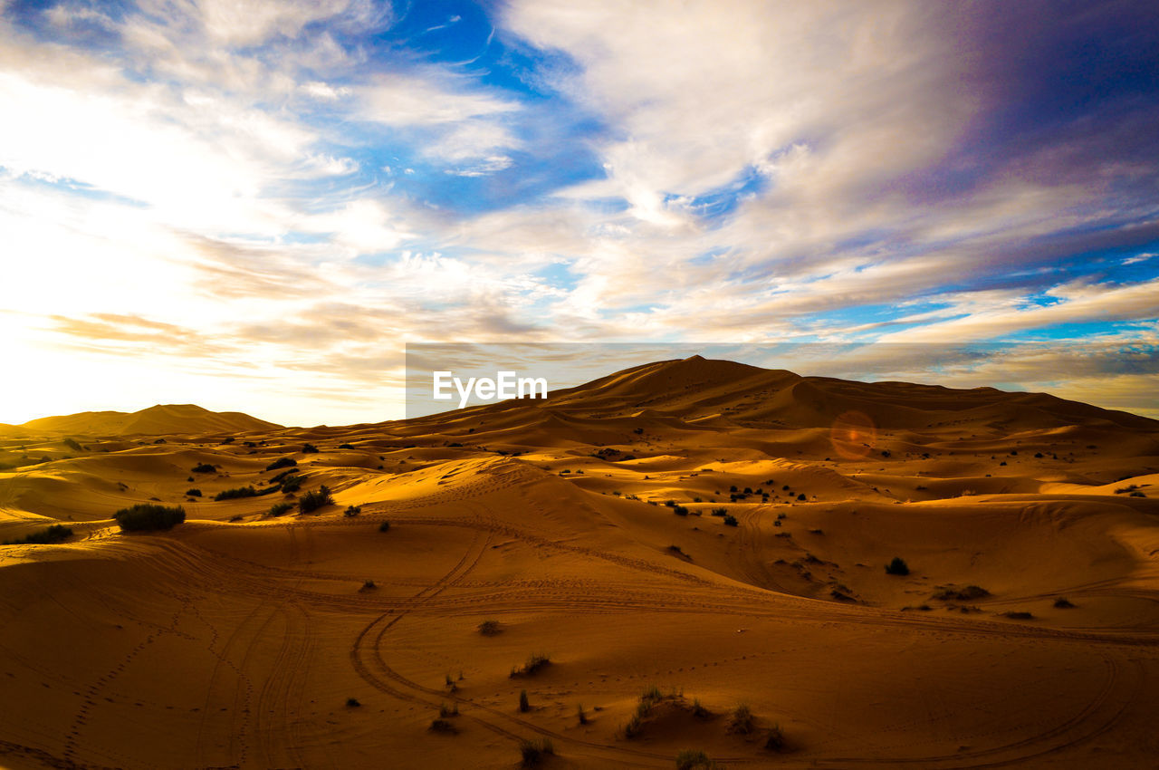 Scenic view of desert against sky