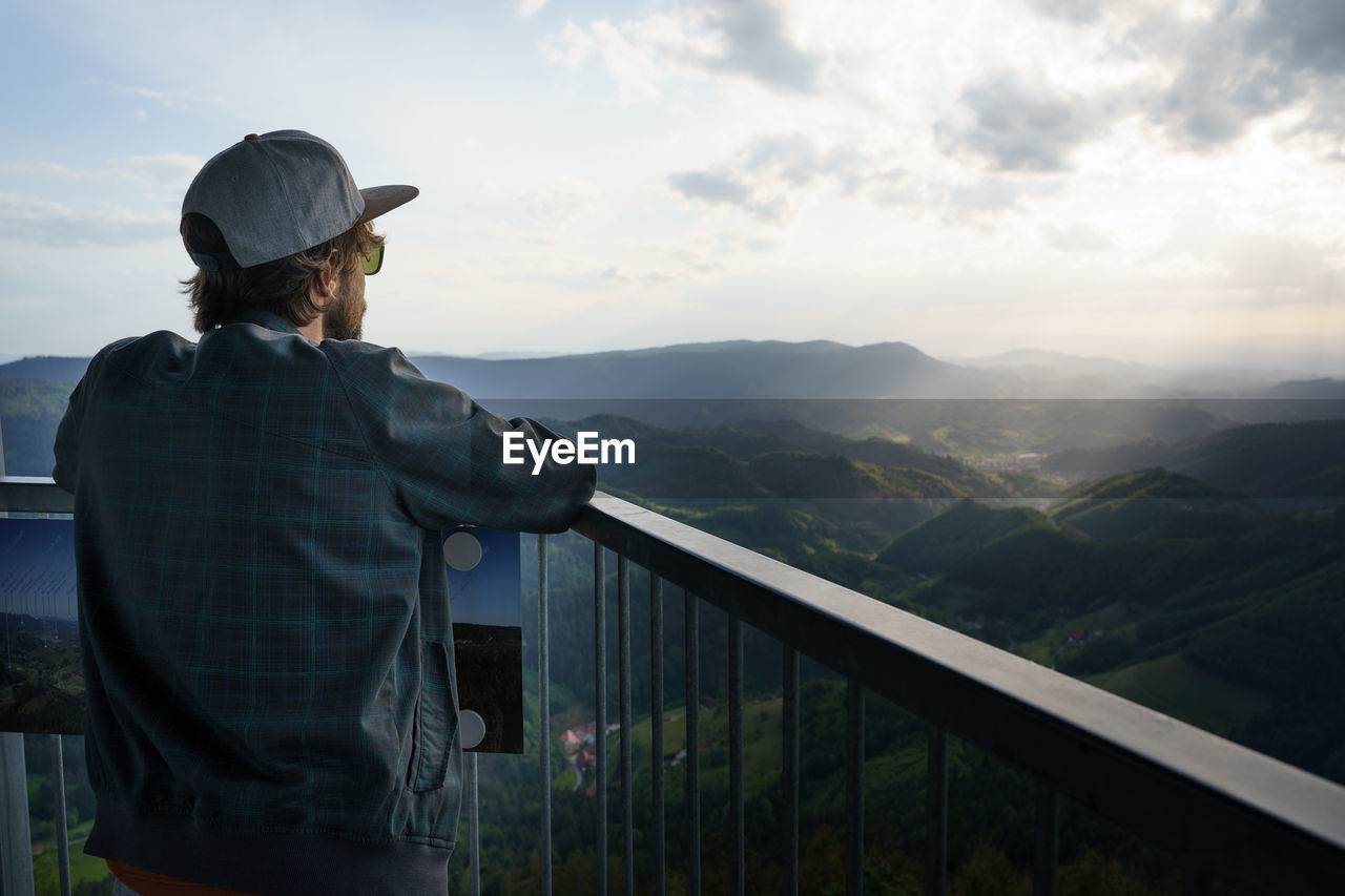 Man enjoying the view over black forest