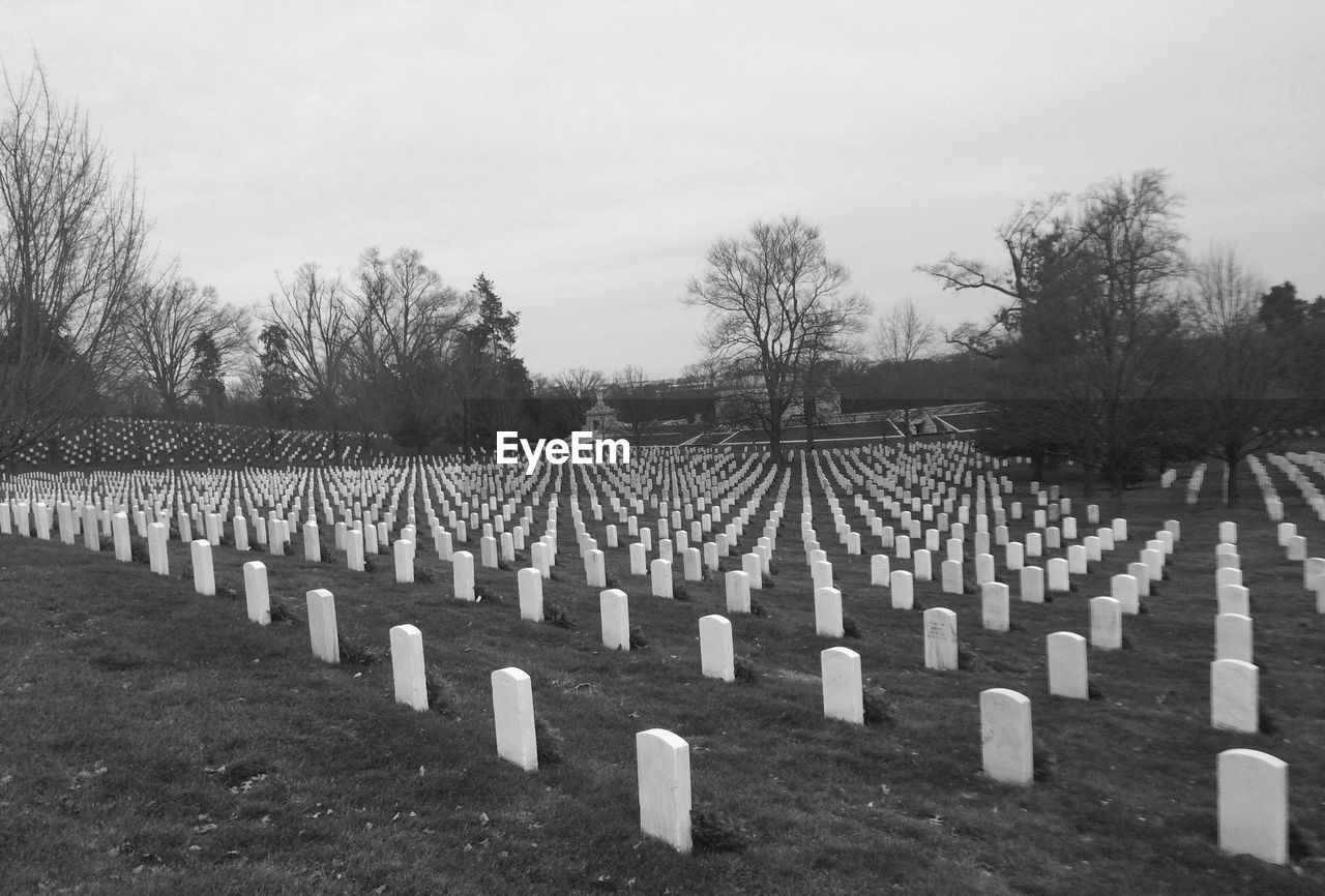 View of cemetery against sky