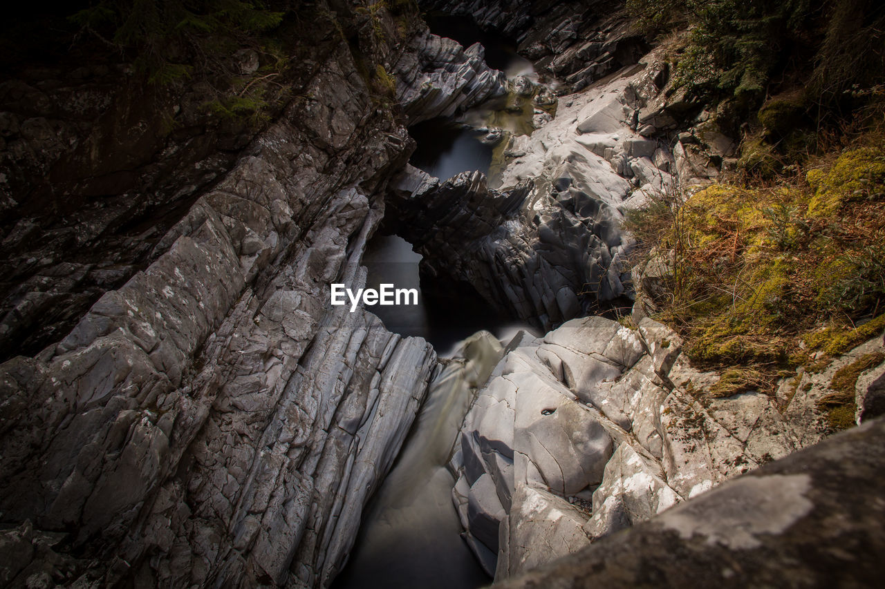 Tilt shot of rocky surface