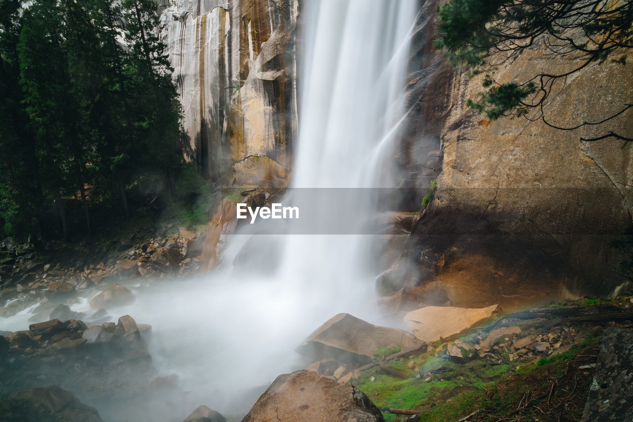 SCENIC VIEW OF WATERFALL AGAINST TREES