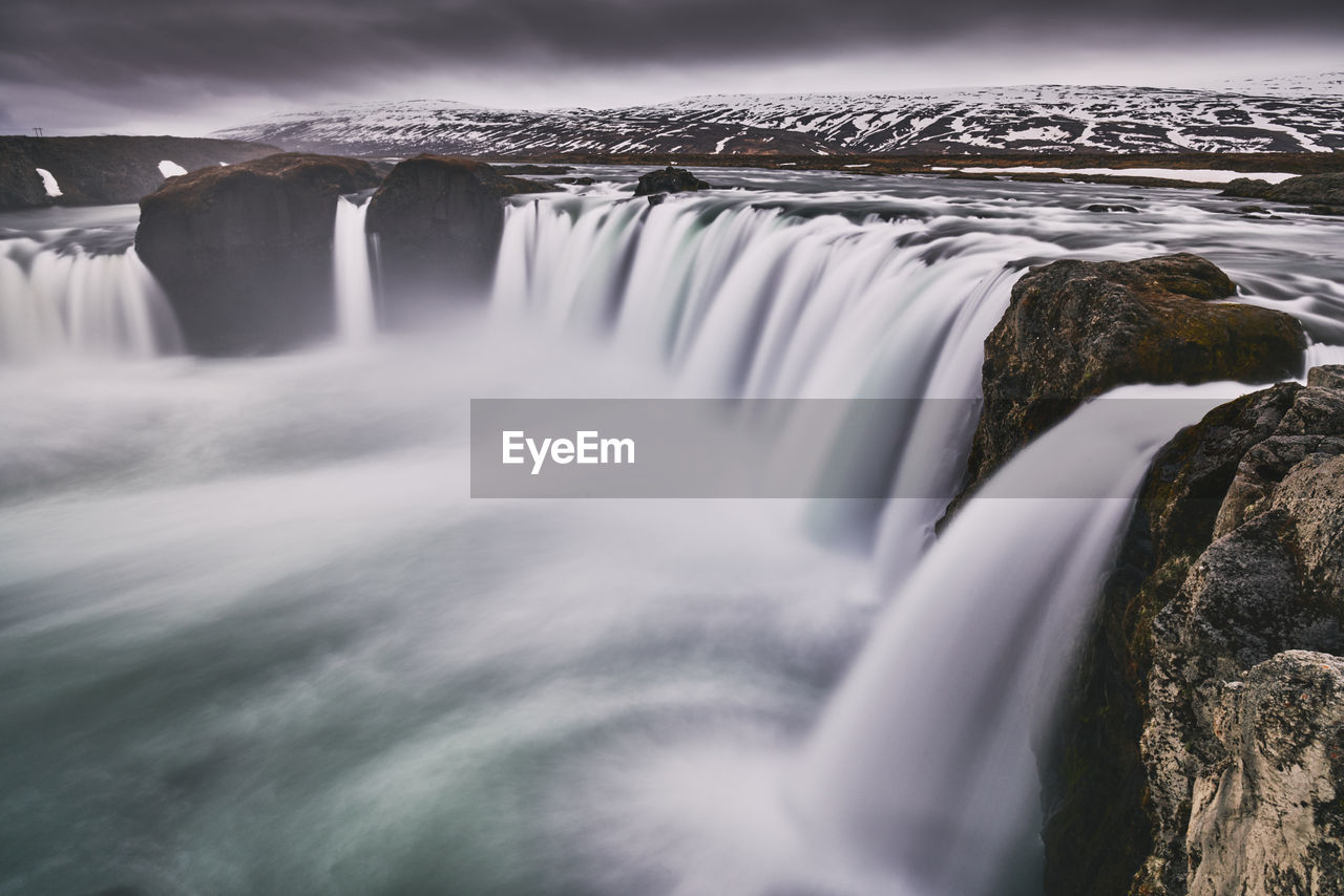 Scenic view of waterfall