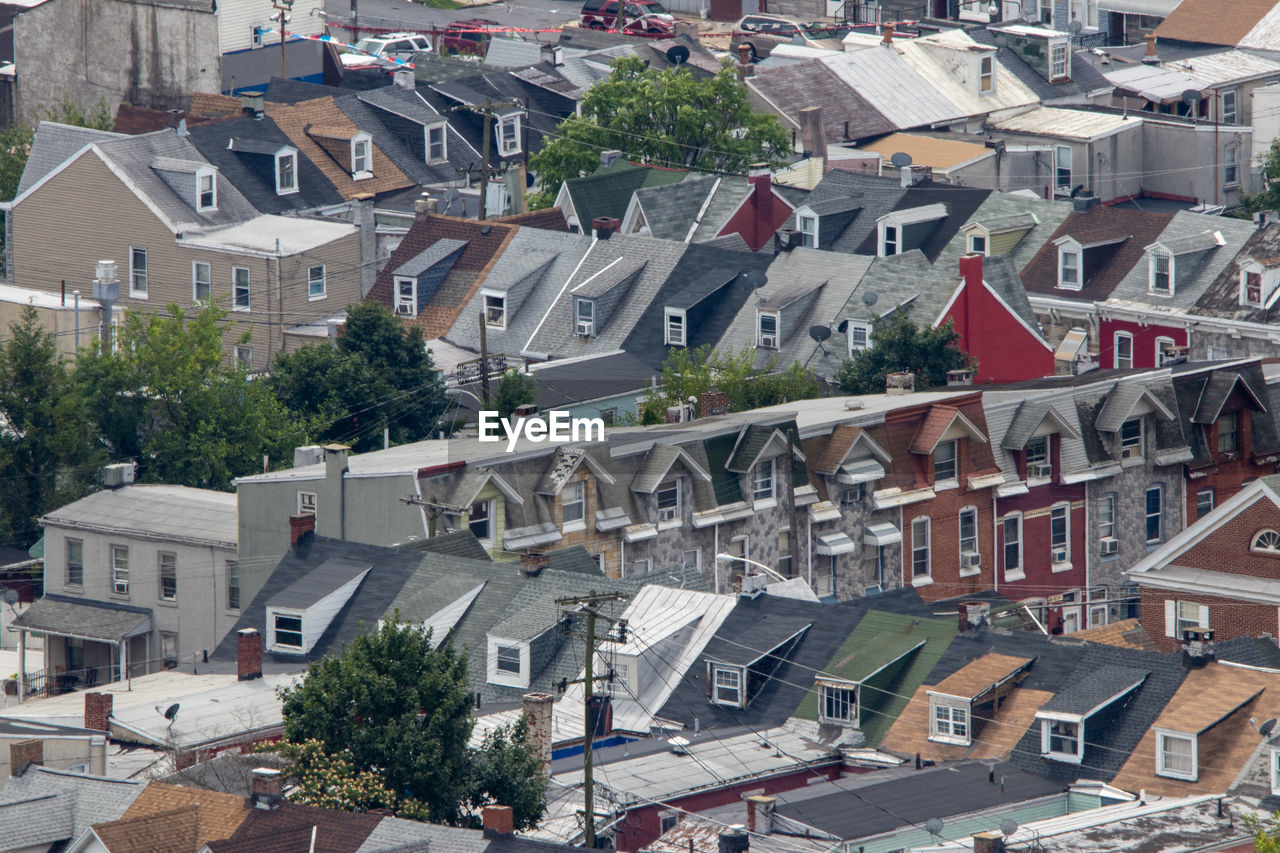 HIGH ANGLE VIEW OF RESIDENTIAL BUILDINGS