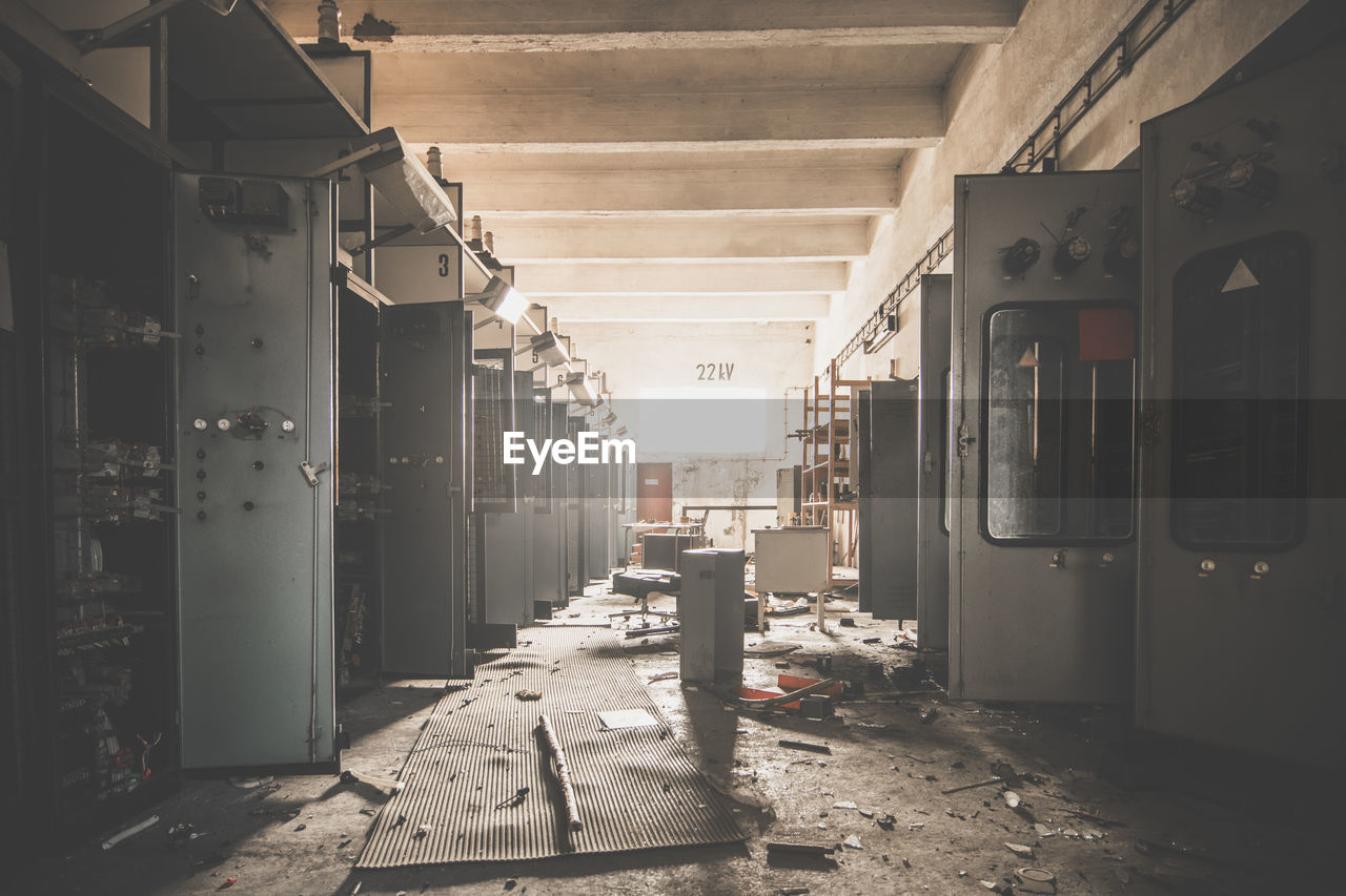 Interior of abandoned building