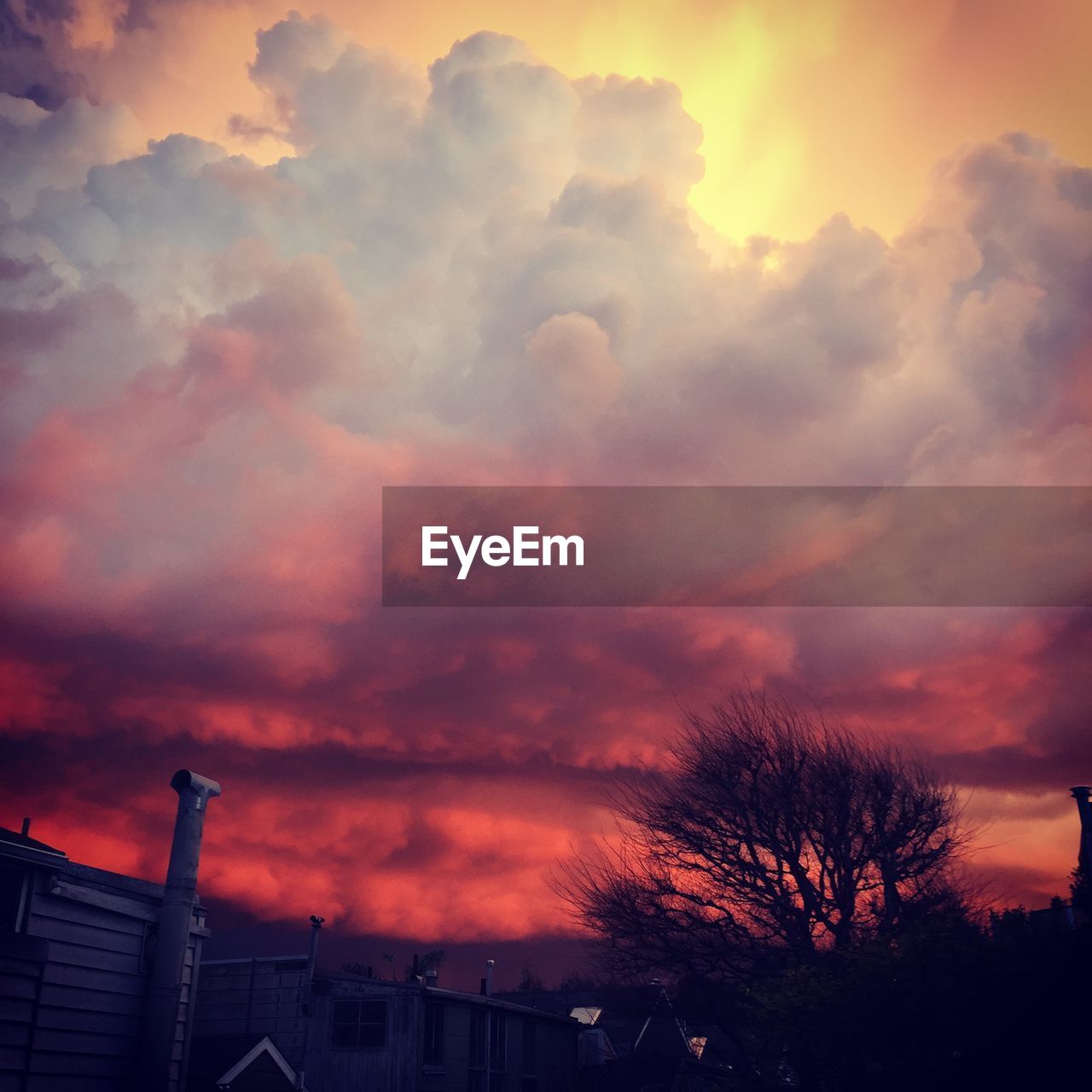 High section of built structure against scenic sky