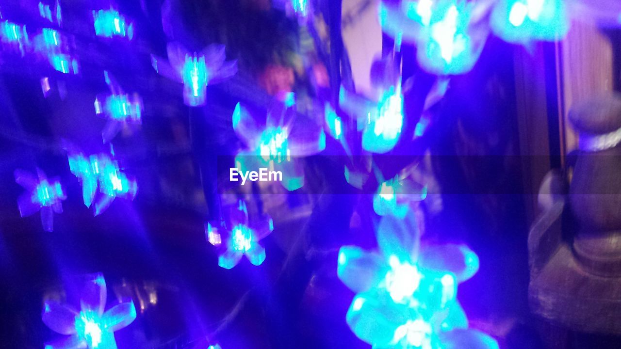 Illuminated lights in nightclub