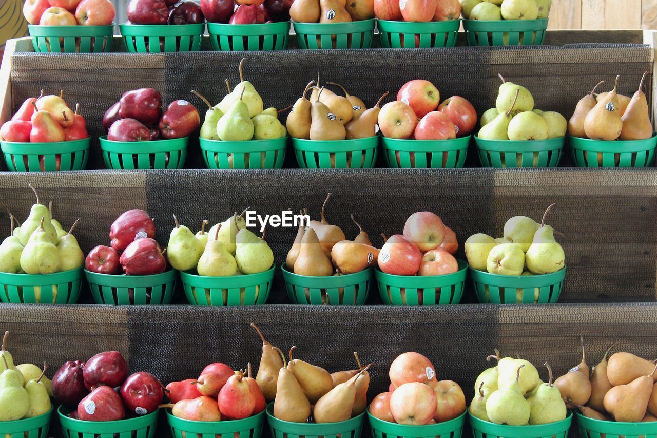 VARIOUS FRUITS FOR SALE IN MARKET