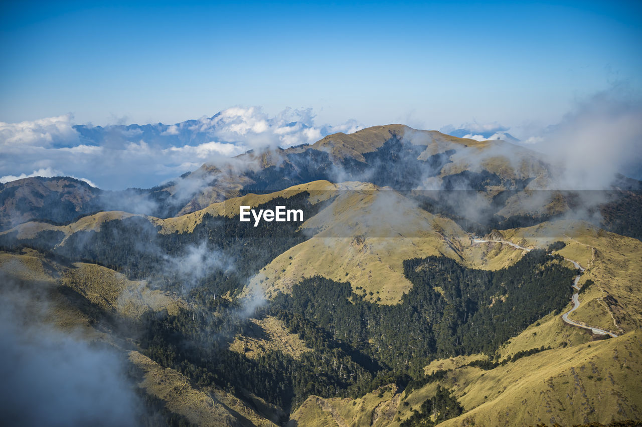 AERIAL VIEW OF VOLCANIC MOUNTAIN