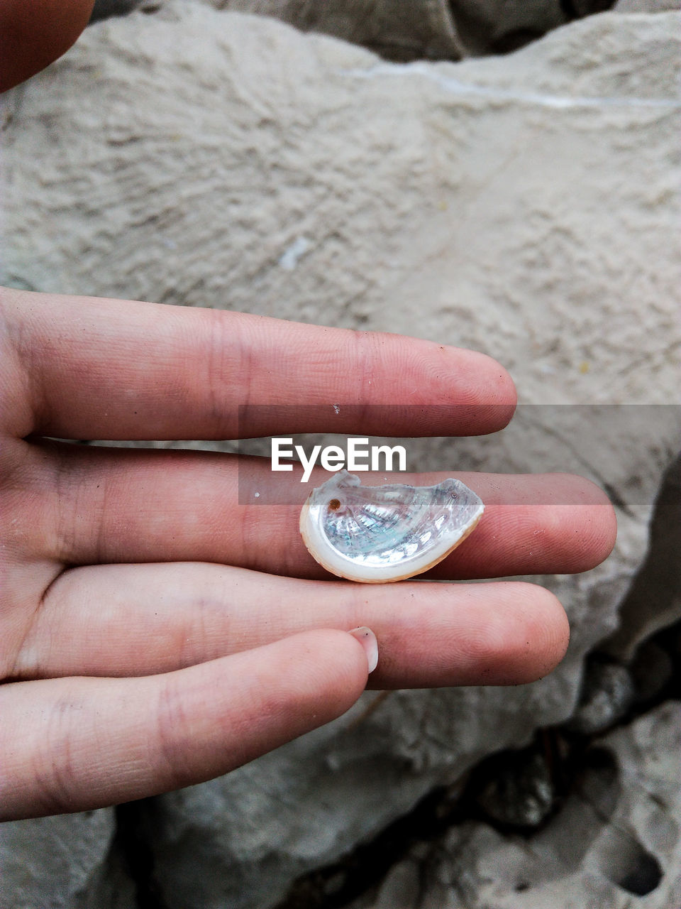 CLOSE-UP OF HAND HOLDING ICE