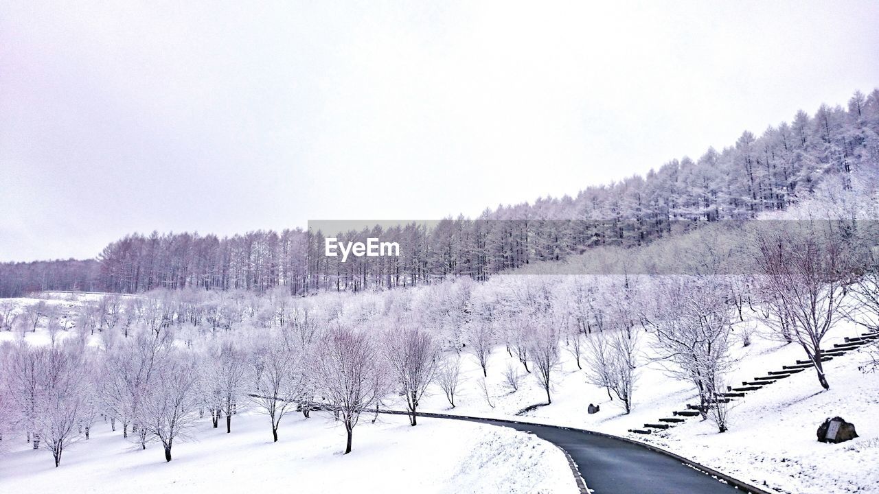 PANORAMIC VIEW OF SNOW COVERED LANDSCAPE