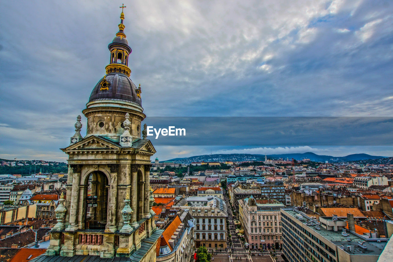 low angle view of buildings in city against sky