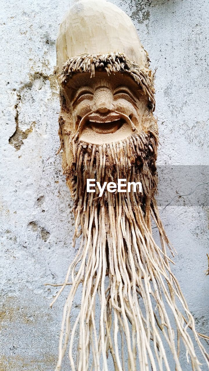 CLOSE-UP VIEW OF HALLOWEEN ON STONE WALL DURING MONSOON