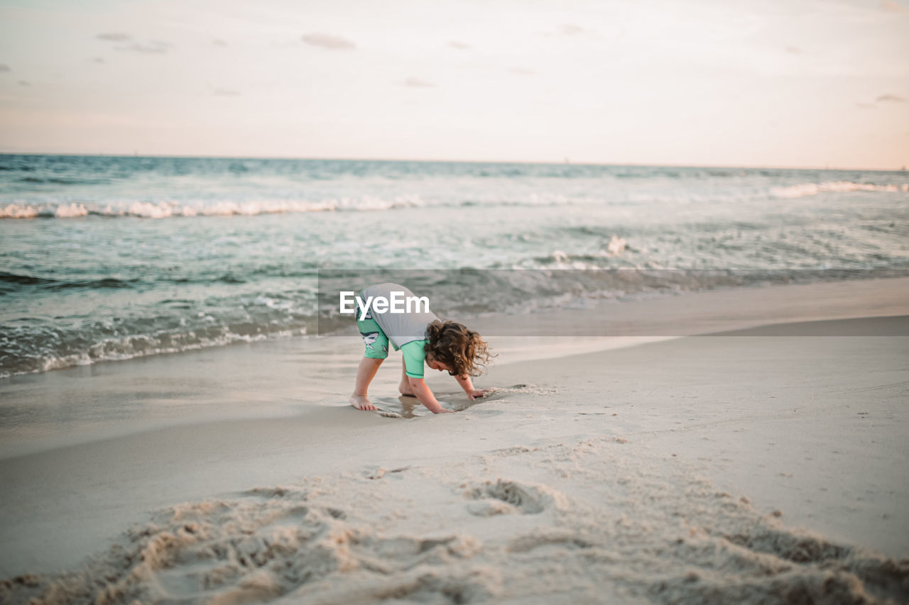 Boy on beach on vacation