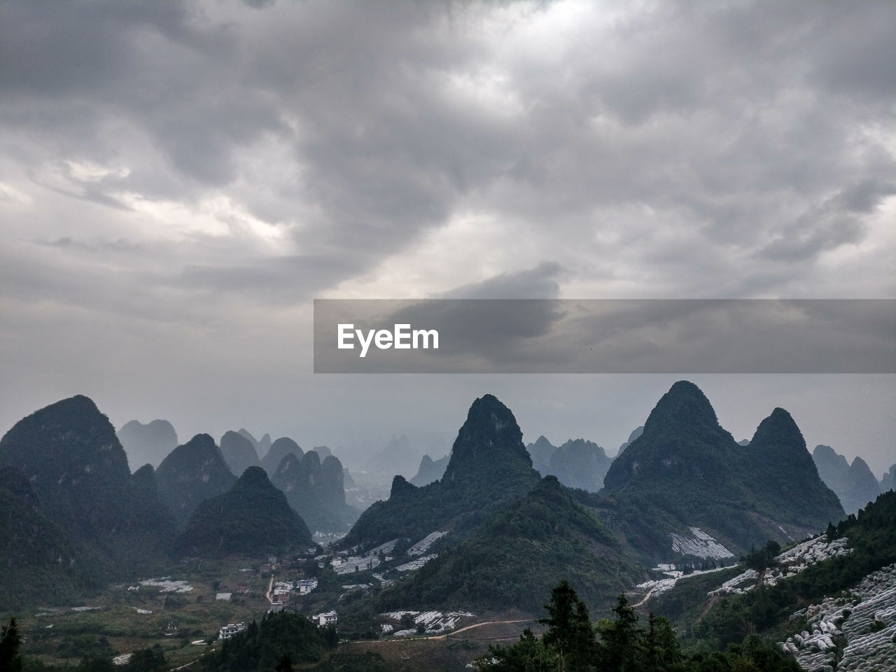 Scenic view of mountains against sky