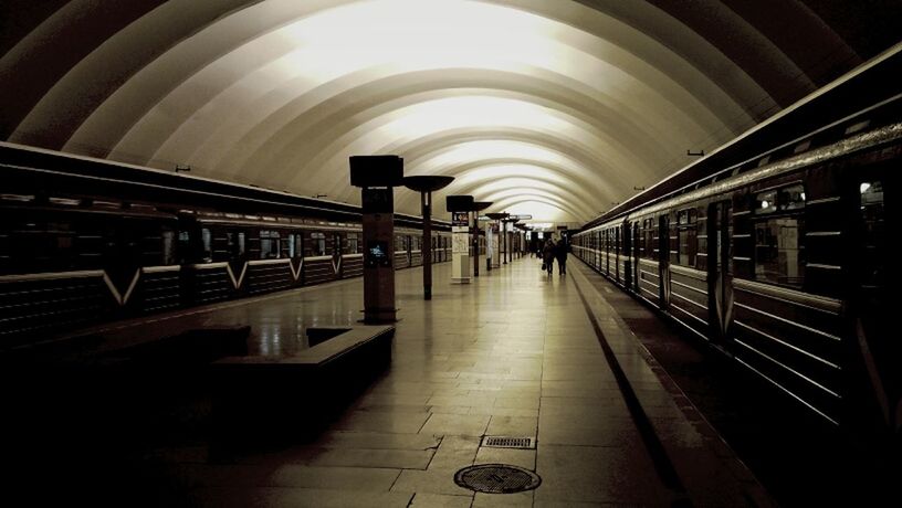 INTERIOR OF SUBWAY TUNNEL