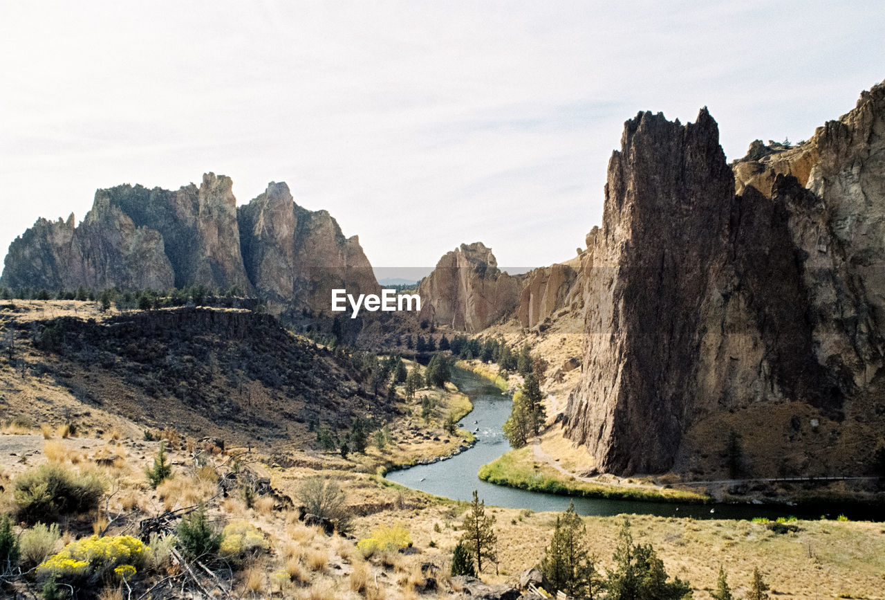 Panoramic view of rocky mountains against sky