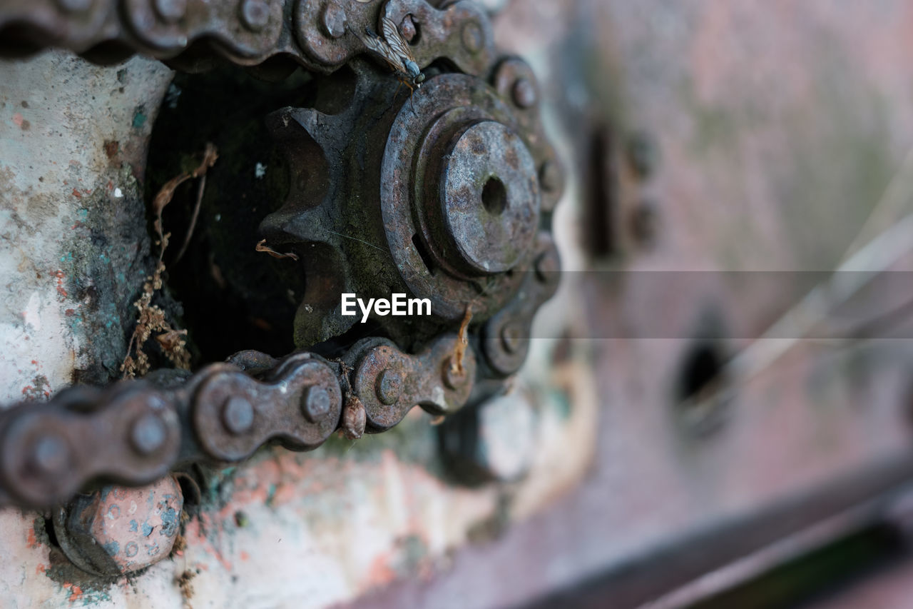 Close-up of rusty chain