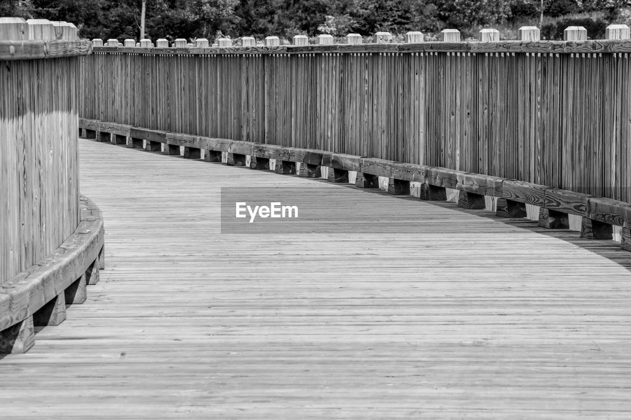 View of empty footbridge