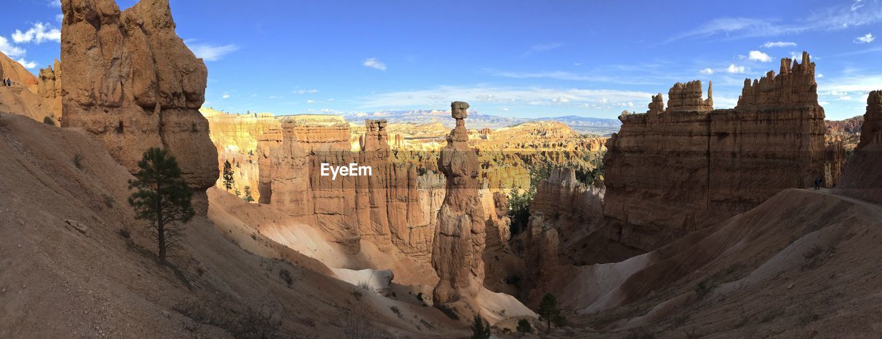 Panoramic view of thor's hammer, bryce canyon, utah