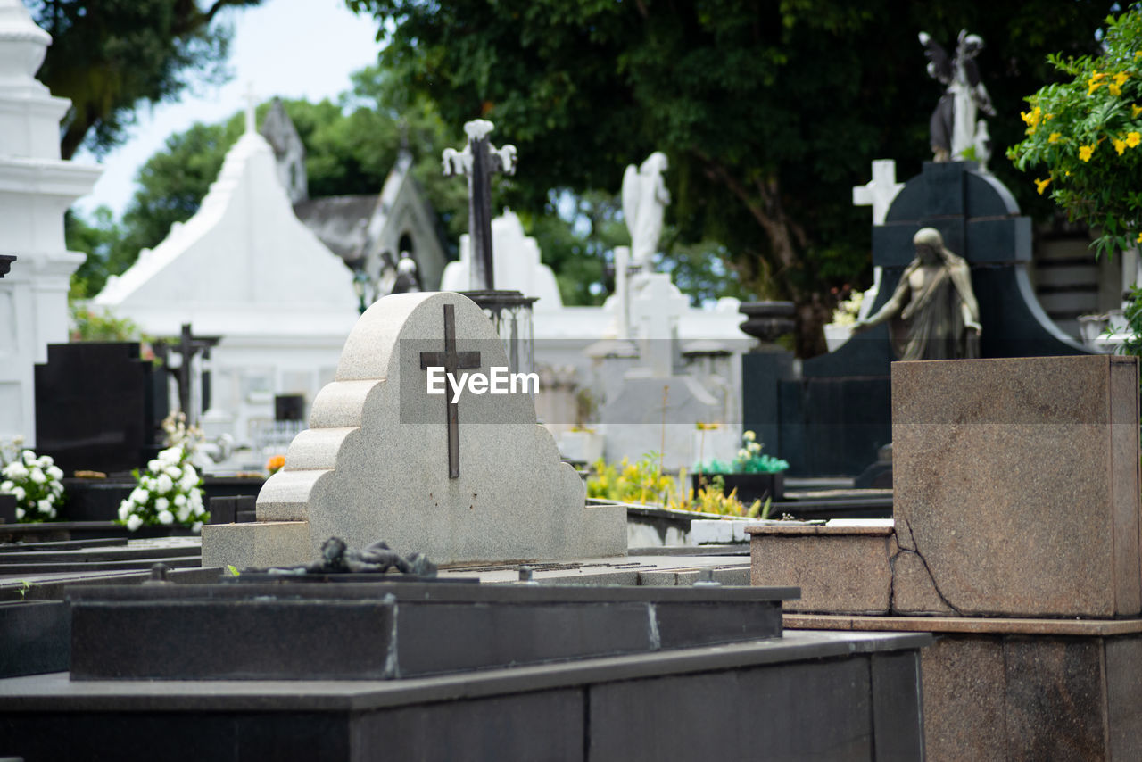 View of the campo santo cemetery in the city of salvador, bahia.