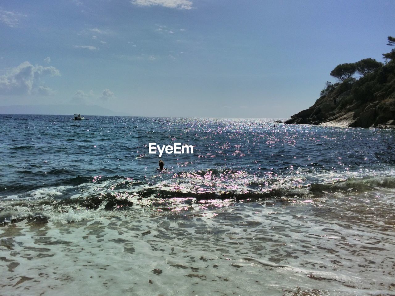 SCENIC VIEW OF SWIMMING IN SEA