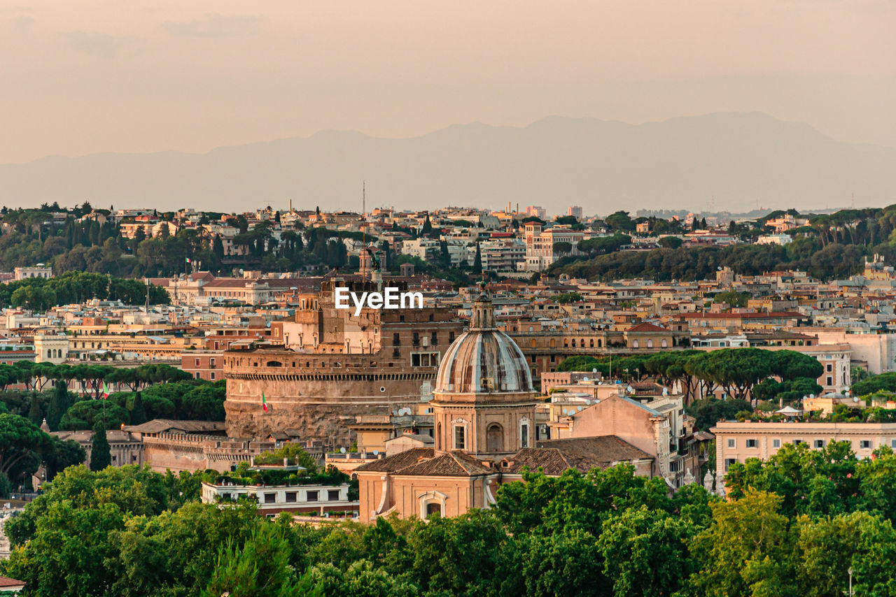 Panoramic view of rome from the belvedere del gianicolo