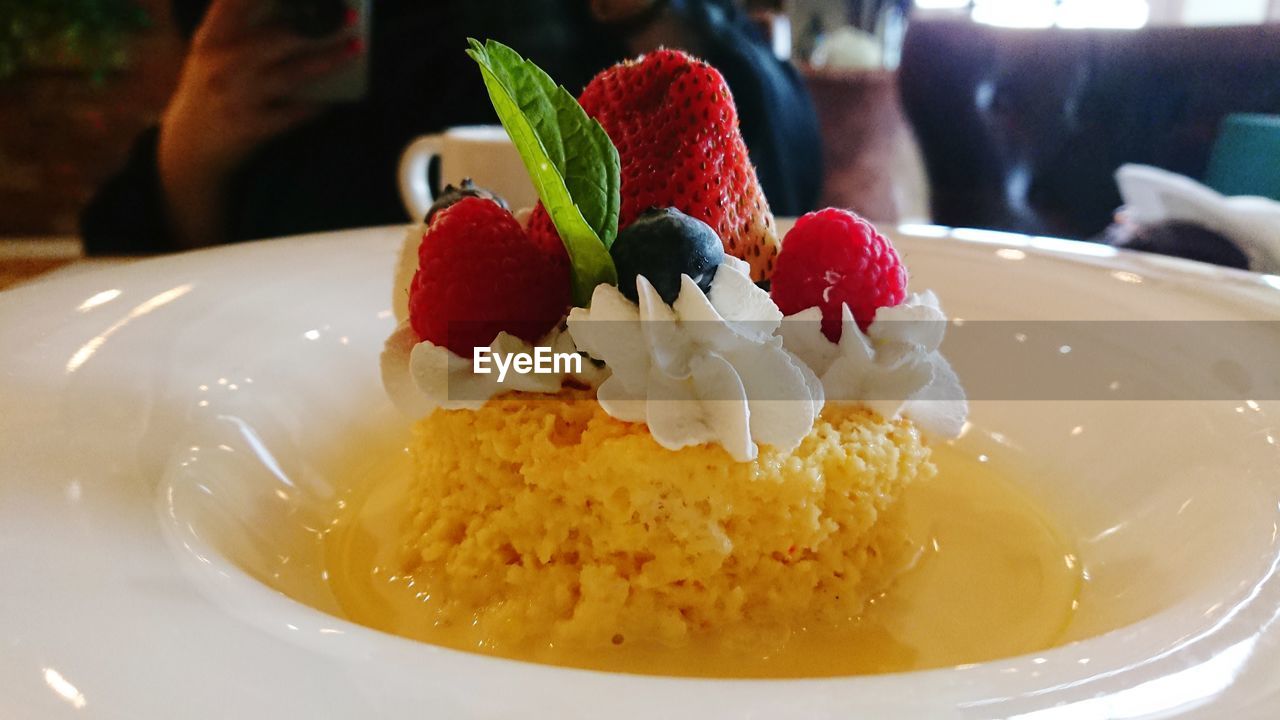 Close-up of cake in plate