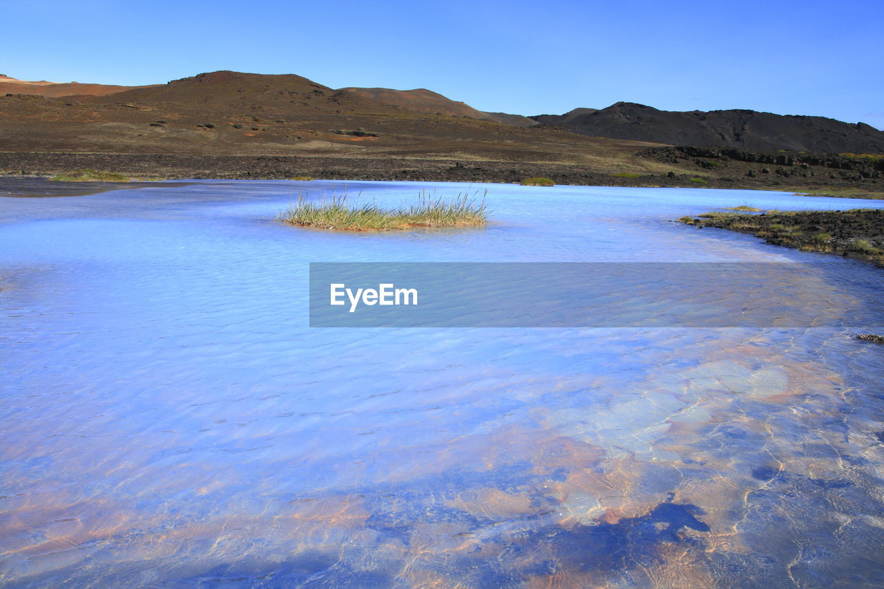 SCENIC VIEW OF LAKE AGAINST BLUE SKY