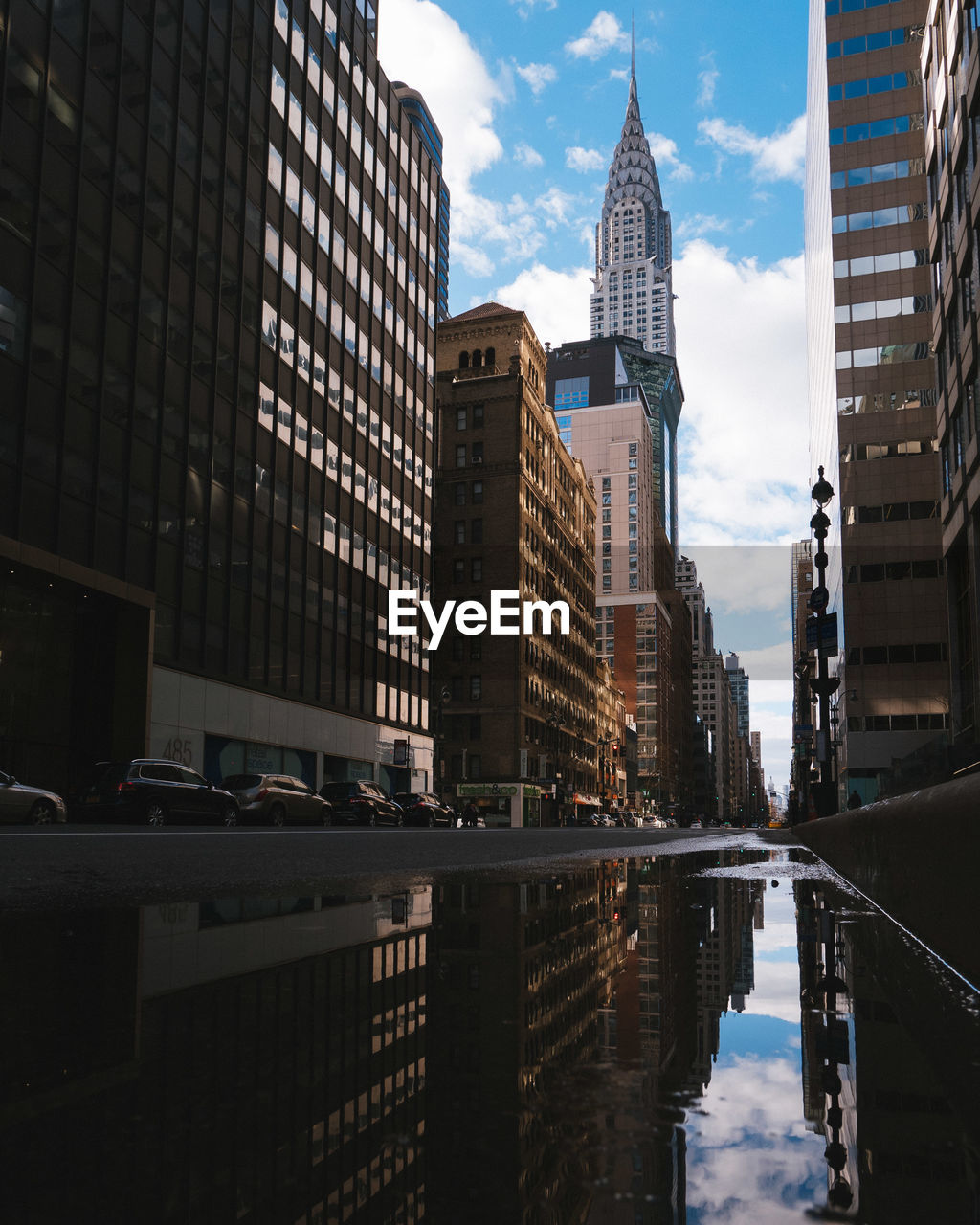 Reflection of buildings in city