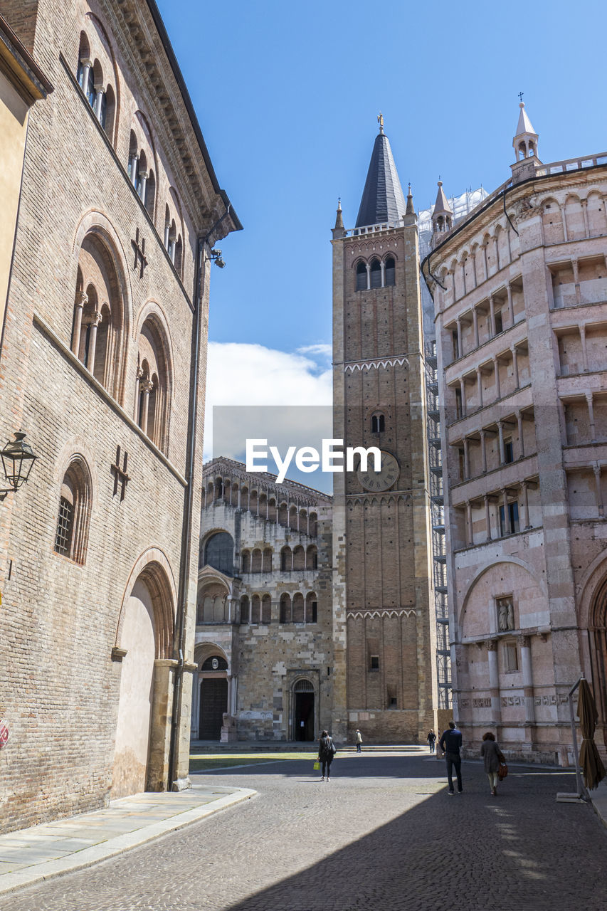 The baptistery and the bell tower of the cathedral of parma