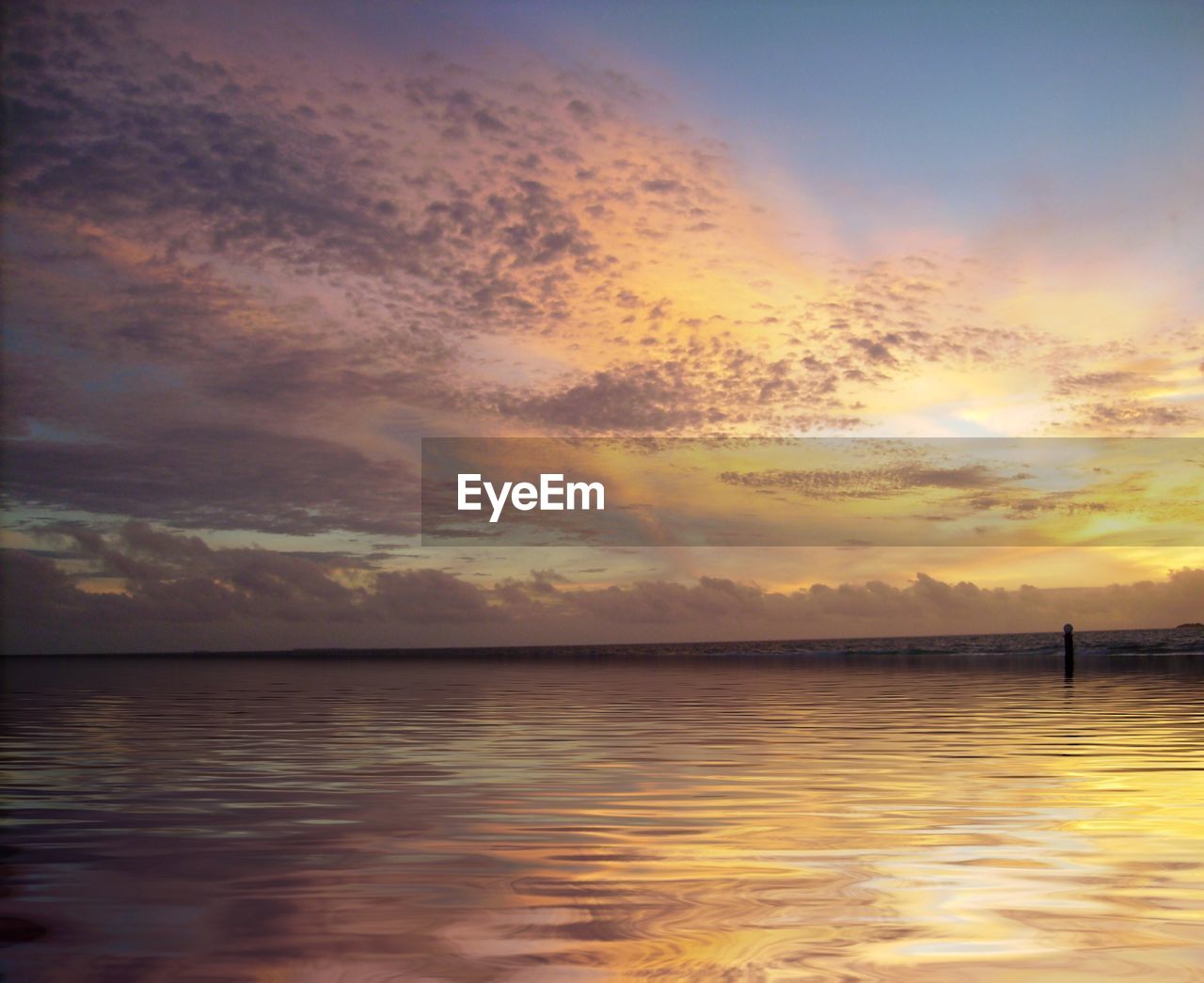 SCENIC VIEW OF SEA AGAINST SUNSET SKY