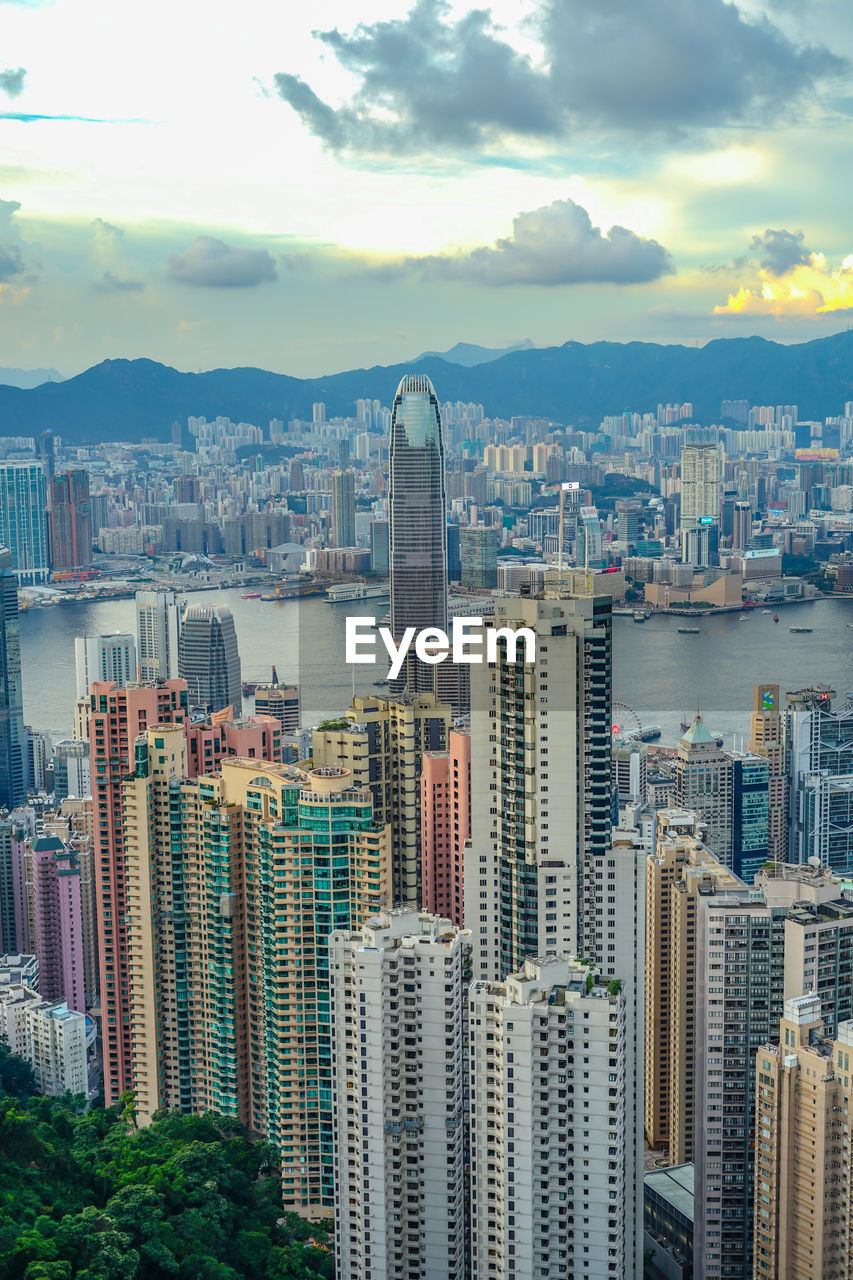 AERIAL VIEW OF CITY AND BUILDINGS