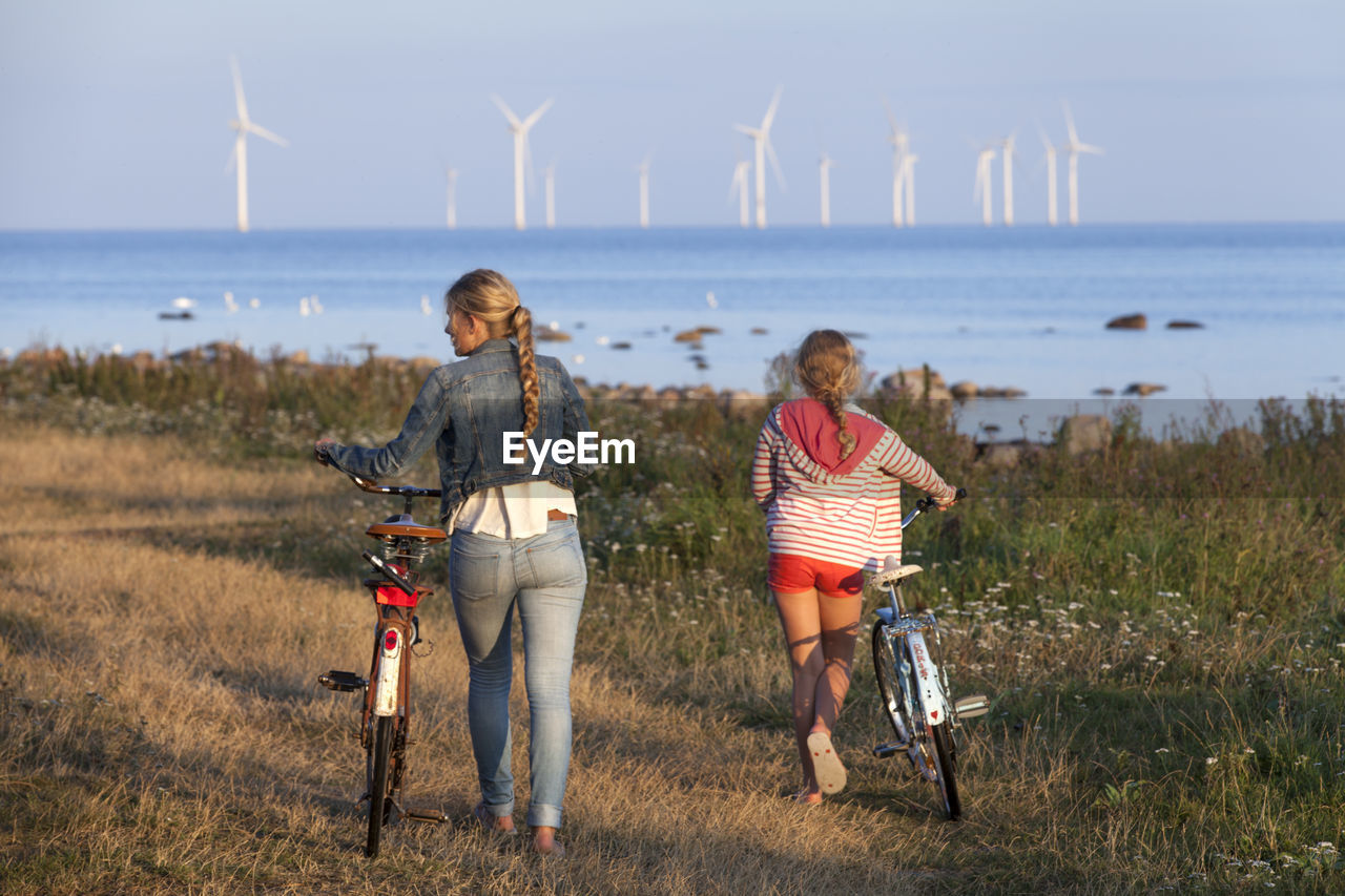 Girls cycling, oland, sweden