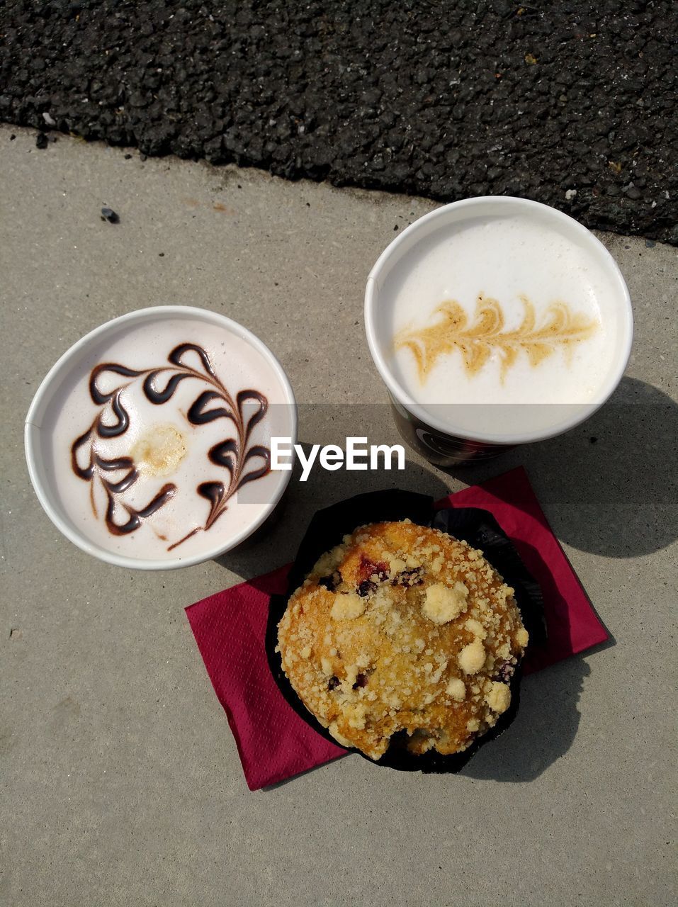 HIGH ANGLE VIEW OF COOKIES WITH COFFEE ON TABLE
