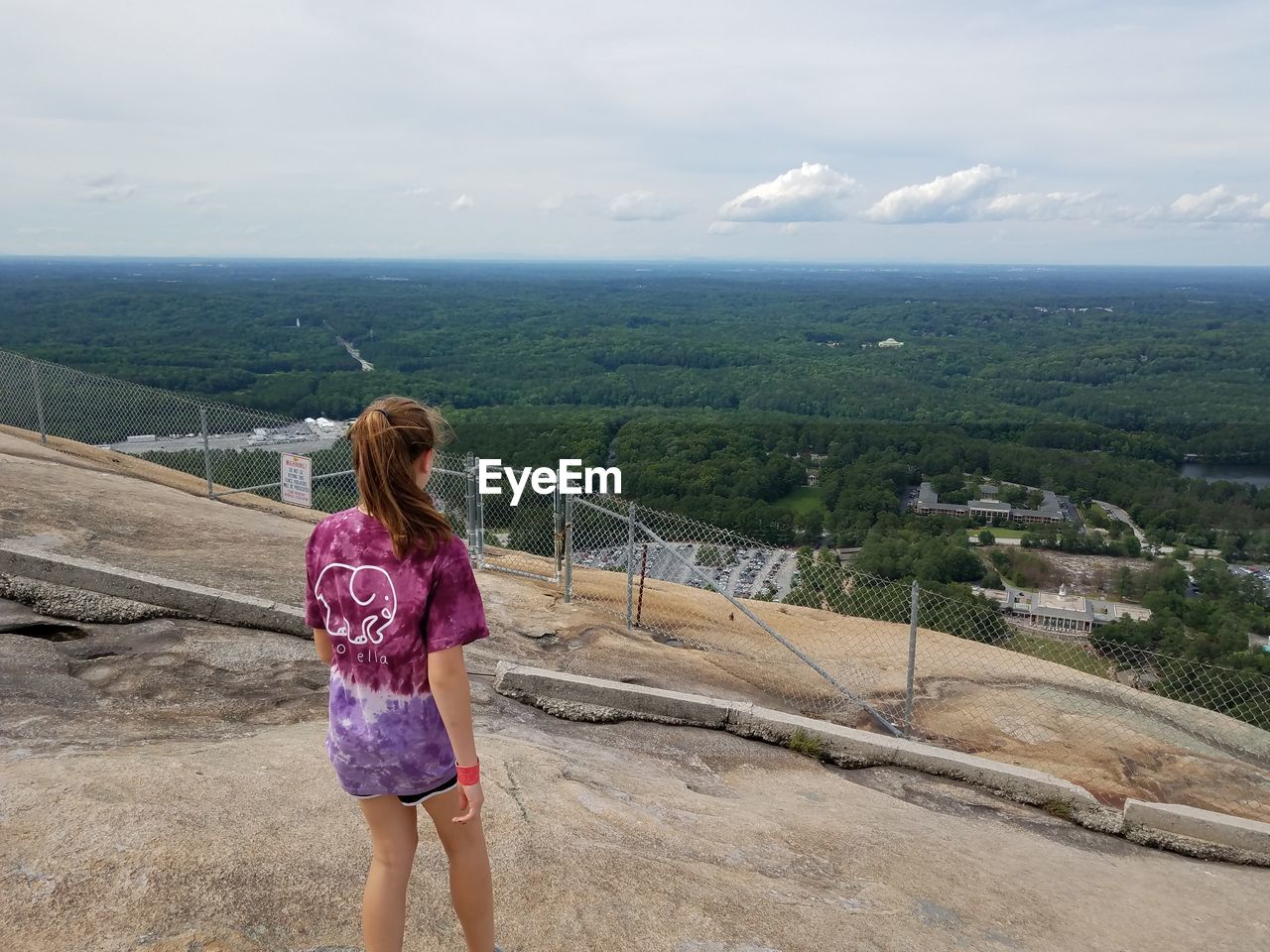 Rear view of woman looking at landscape