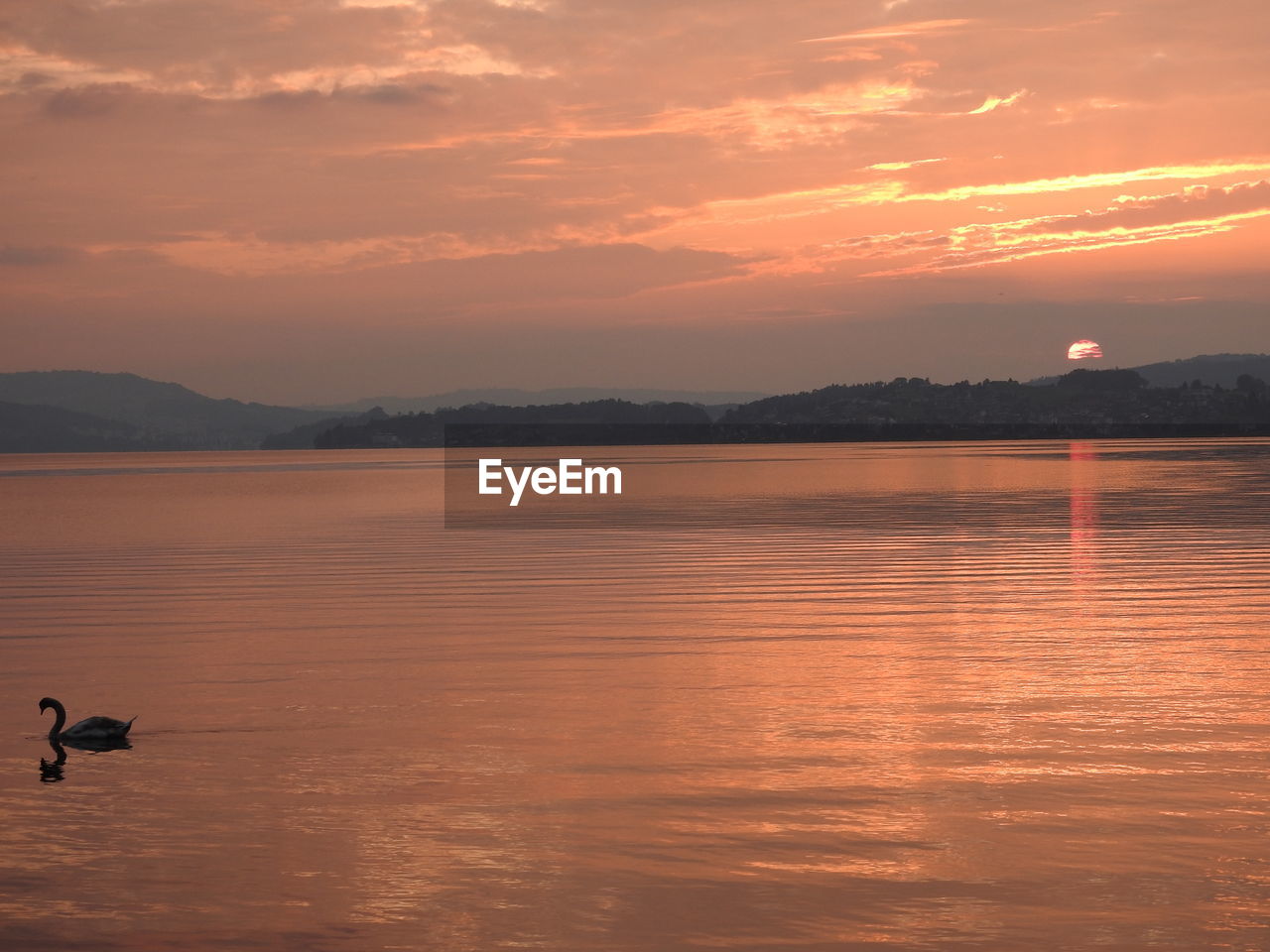 Sunset on lake lucern