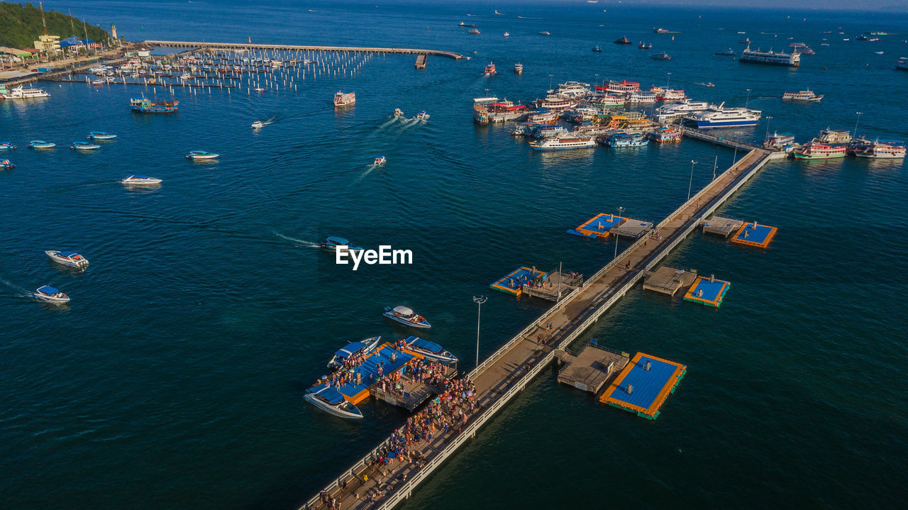 HIGH ANGLE VIEW OF COMMERCIAL DOCK