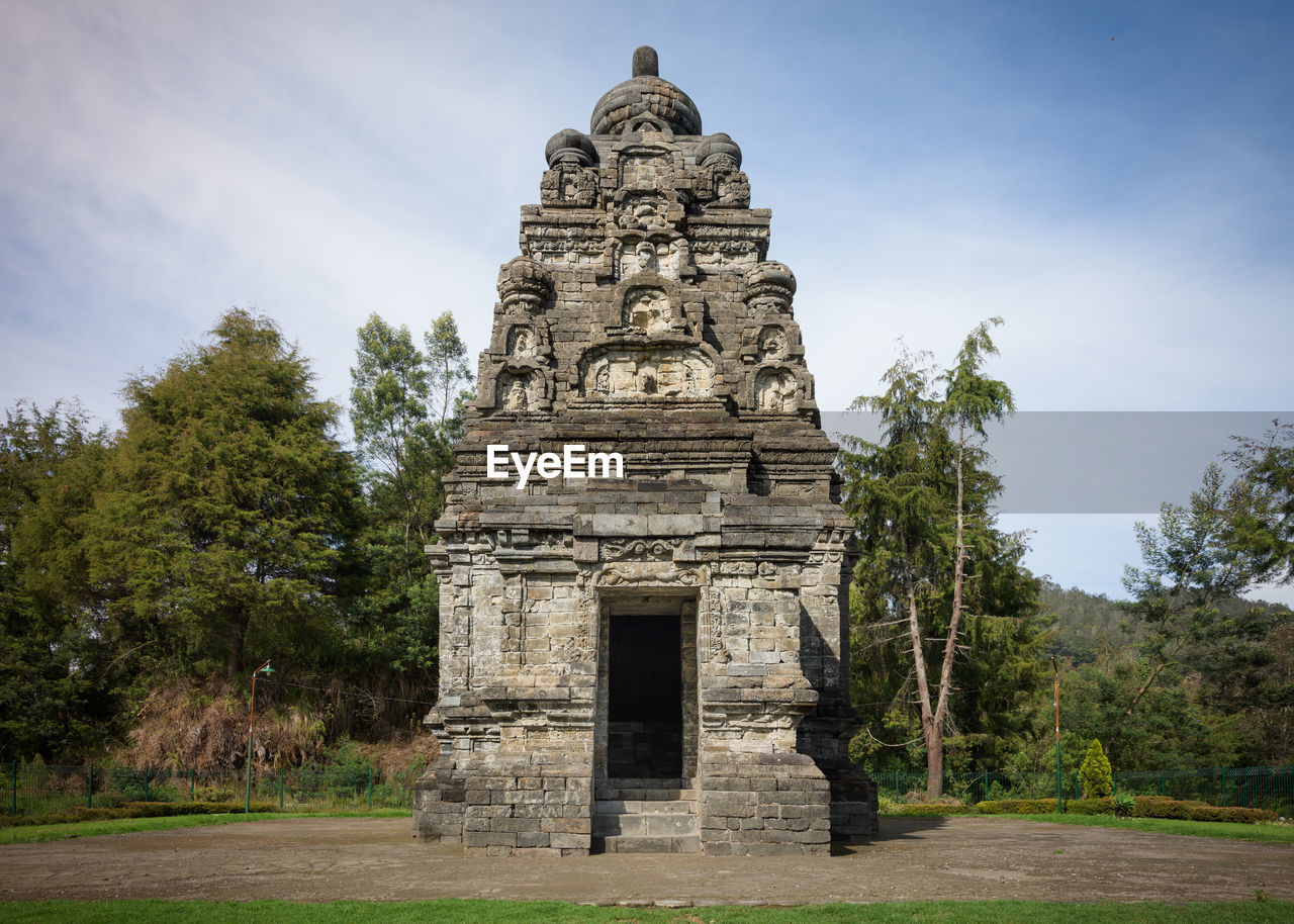 Candi bima temple, abandoned hindu stupa shrine, in arjuna complex, dieng plateau, java, indonesia