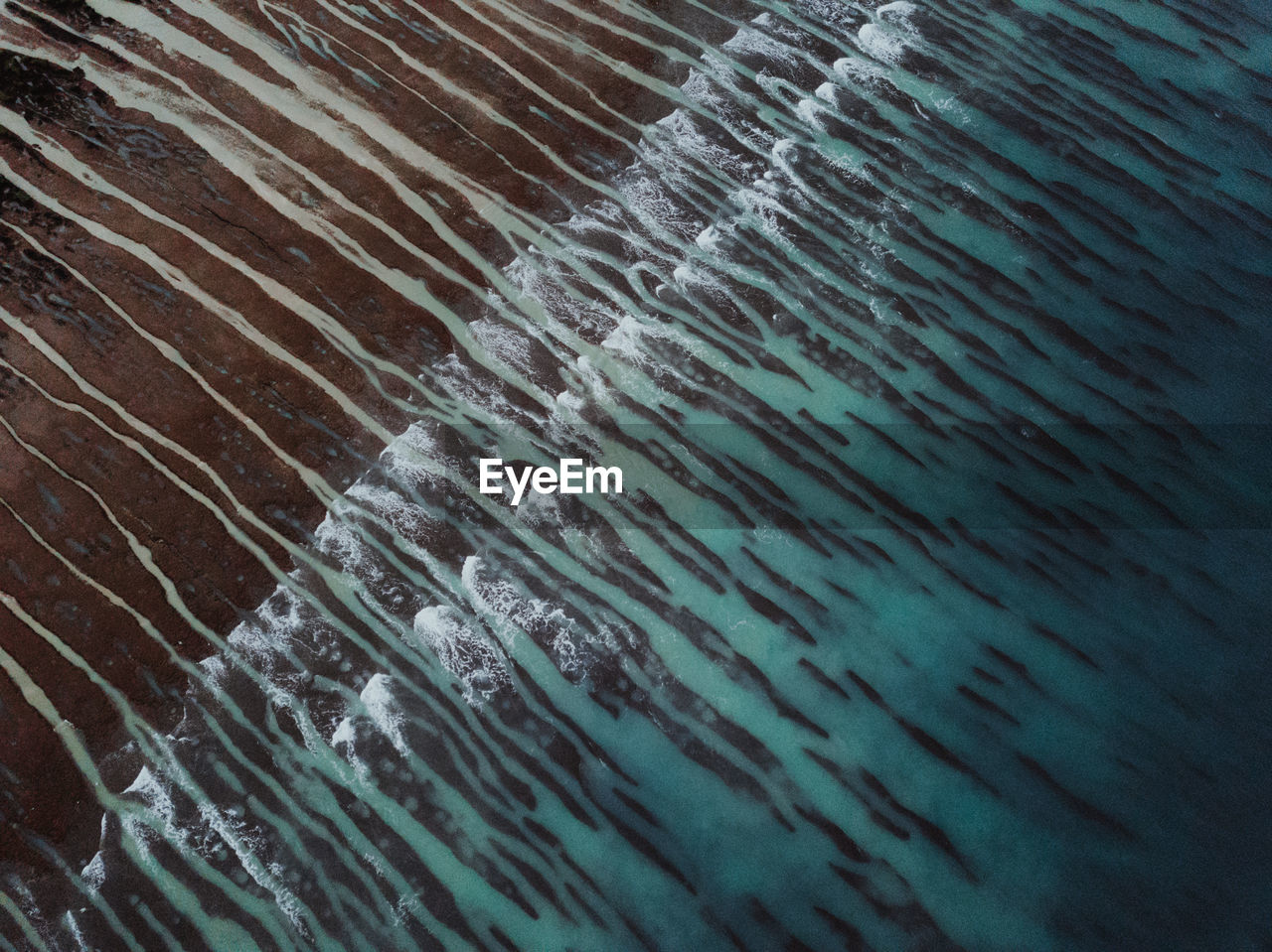 Aerial view of frozen lake