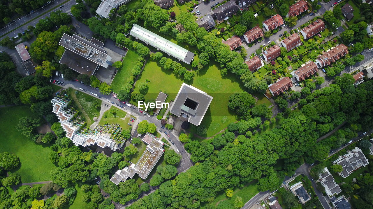 Aerial view of buildings in city