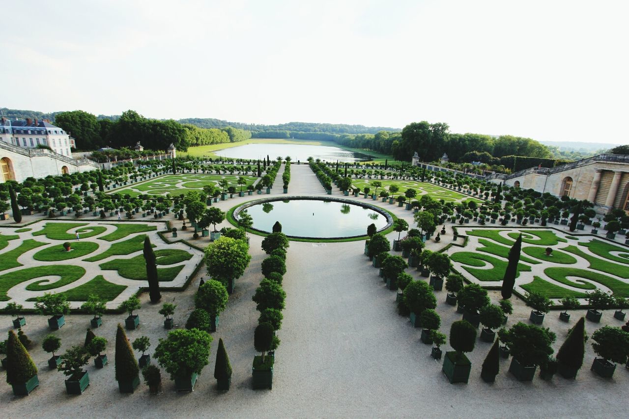 Gardens of versailles against clear sky