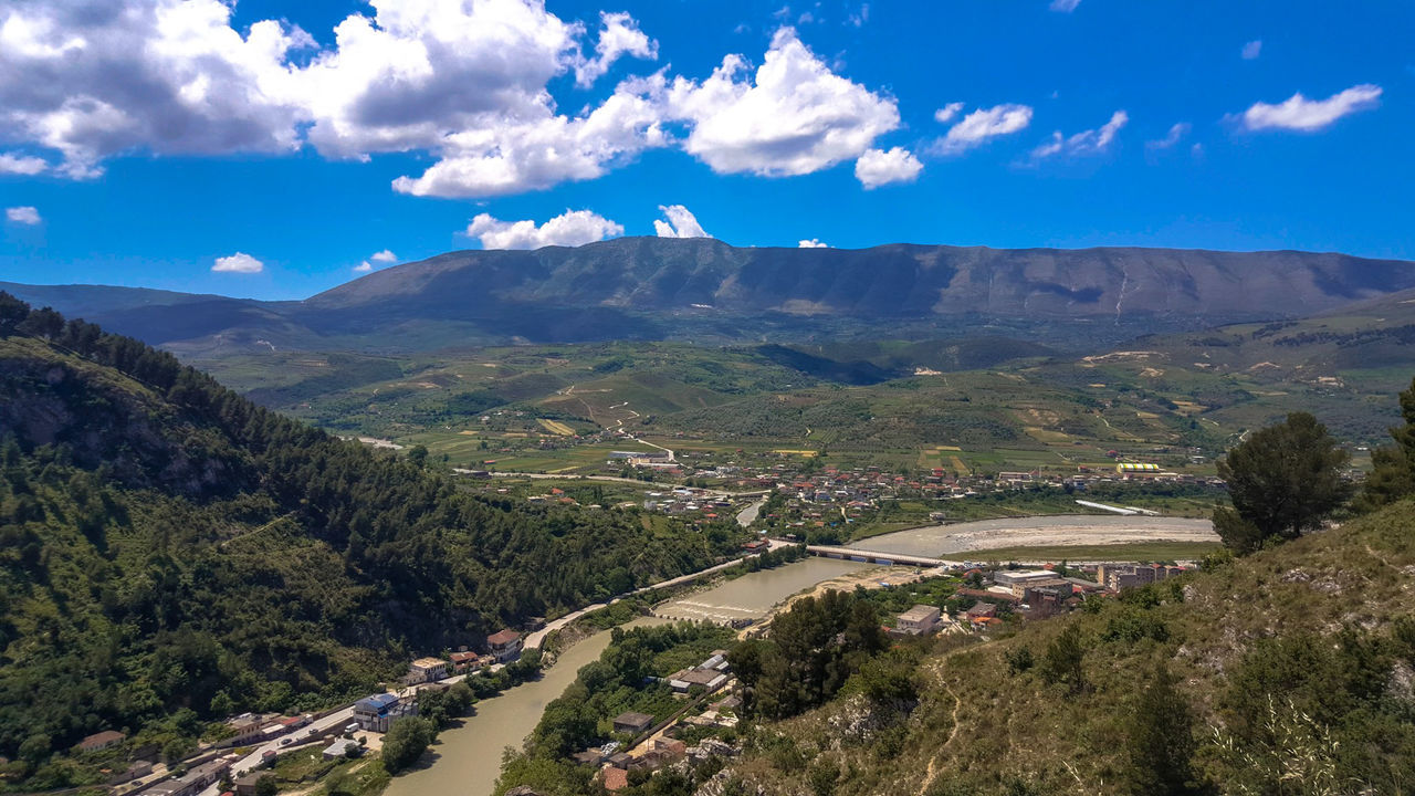 Scenic view of mountains against sky