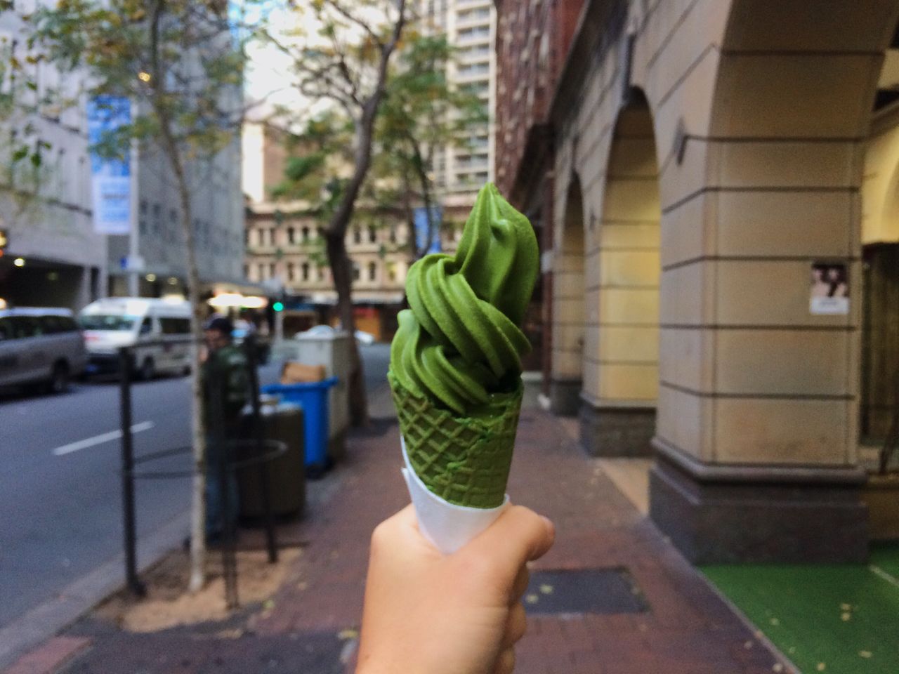 Woman holding ice cream