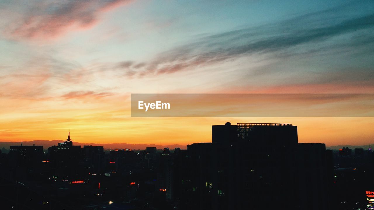 Cityscape at sunset