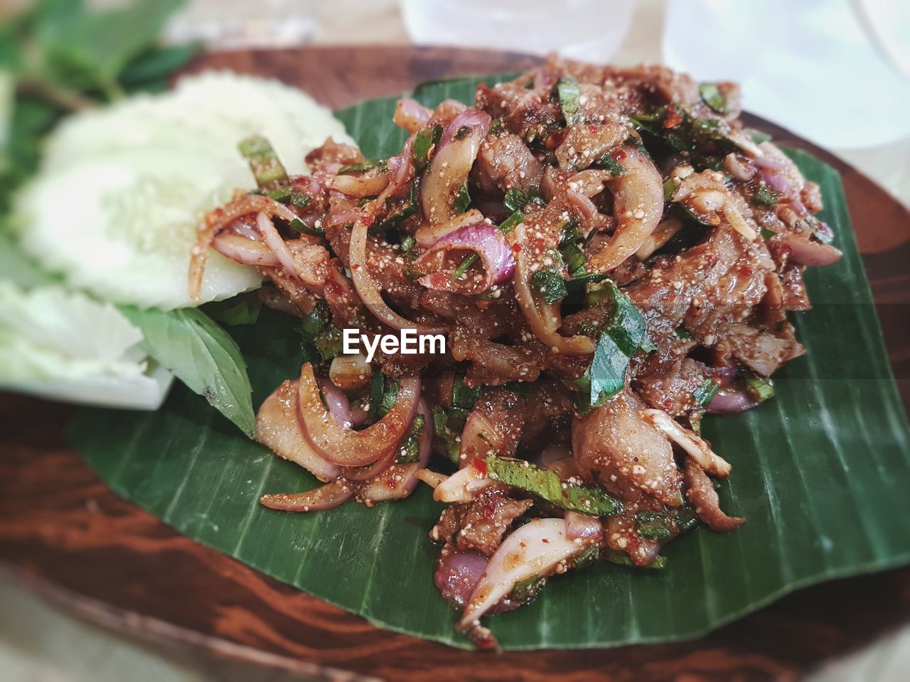 High angle view of meal served in plate