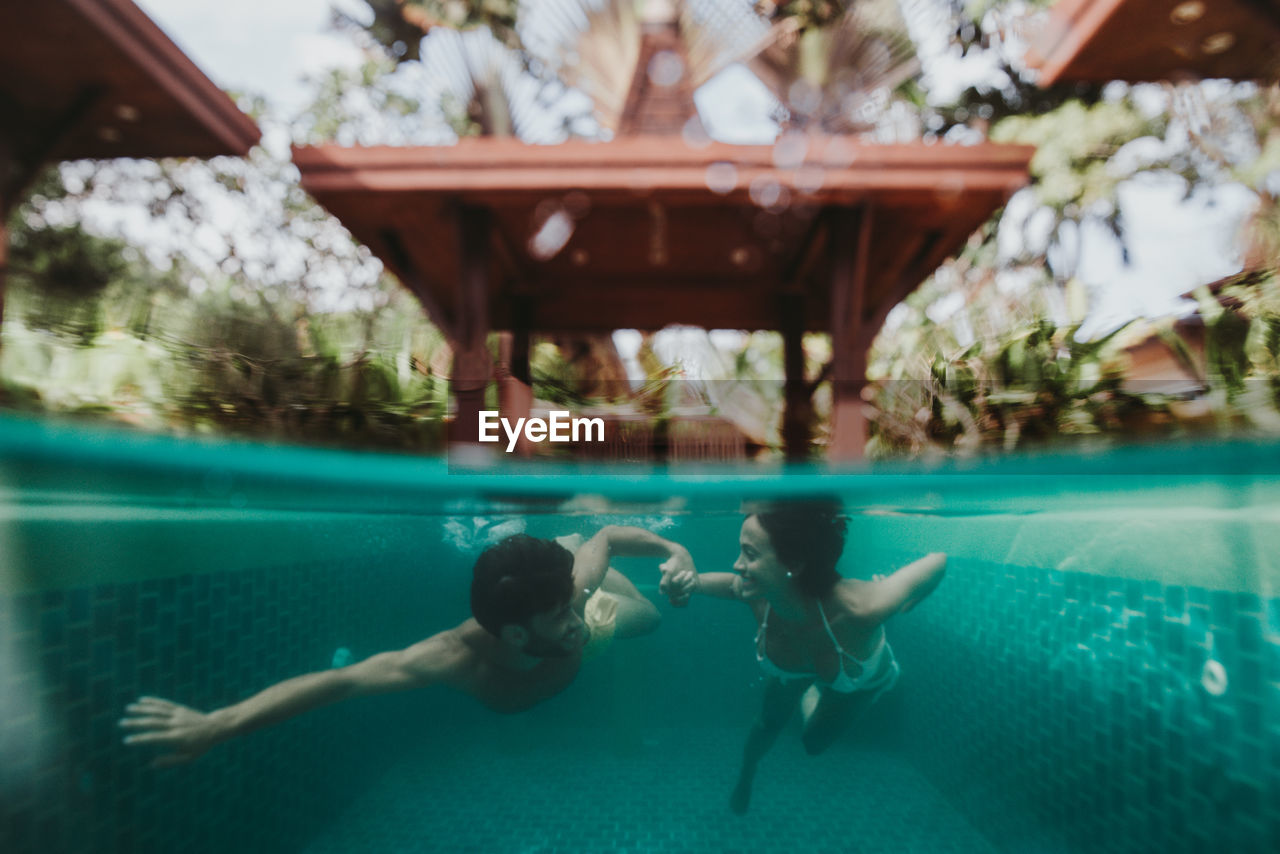 People swimming in pool