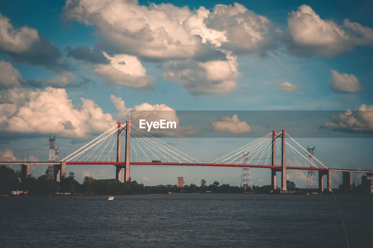 suspension bridge over river