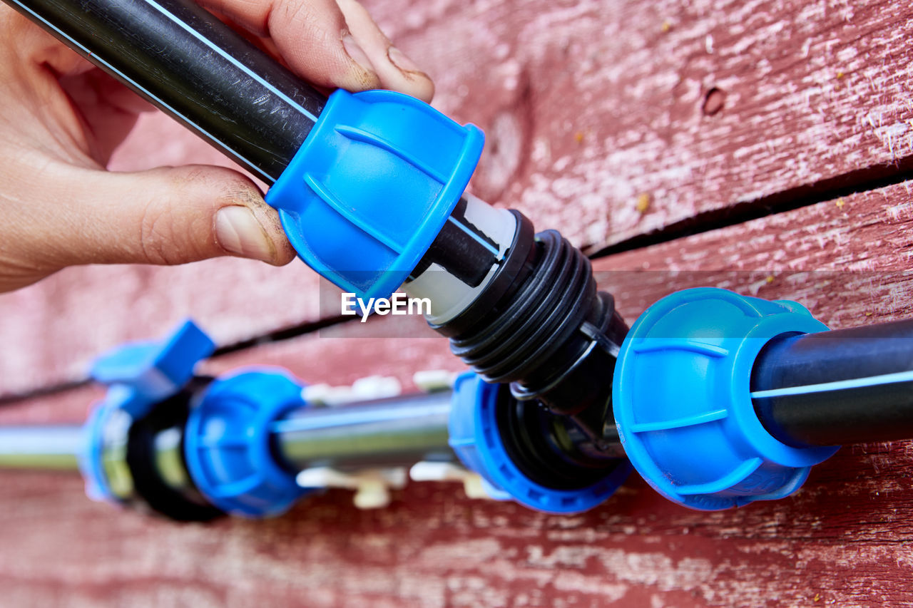 blue, hand, sports, adult, holding, exercising, close-up, sports training, one person, drill, athlete, equipment