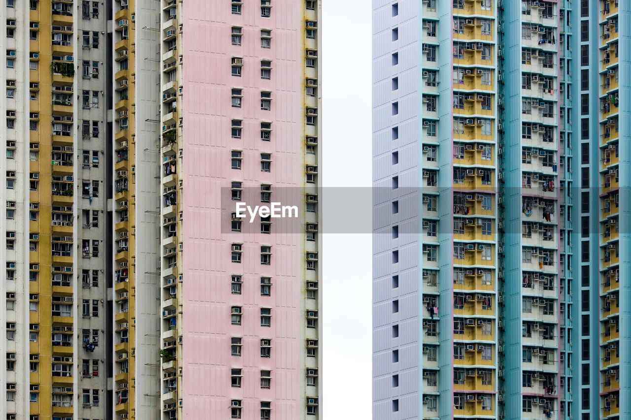 Full frame shot of a colorful urban architecture