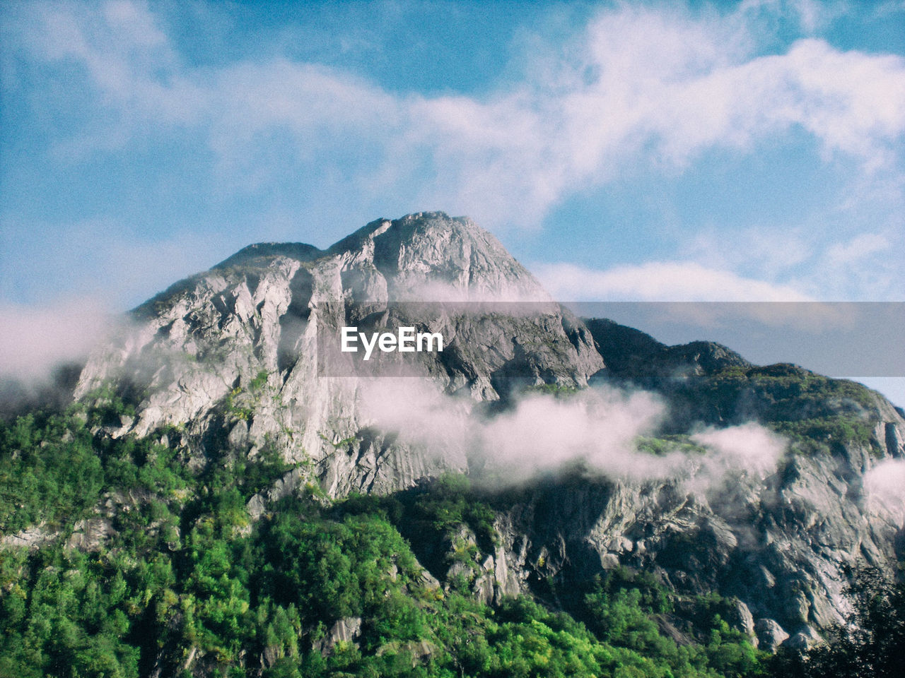 Low angle view of mountain against sky